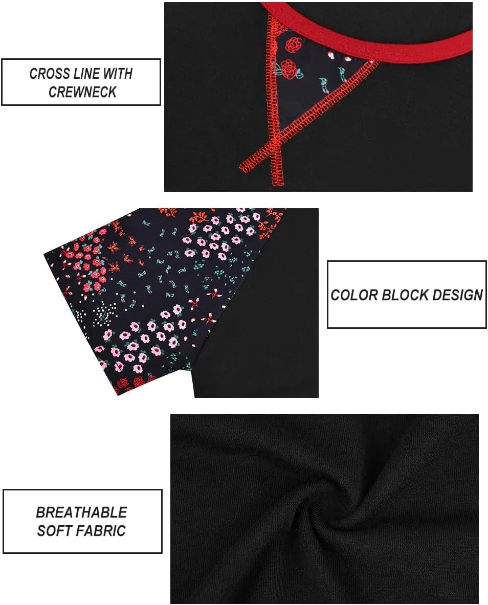 CARCOS Plus Size Tops for Women Short Sleeve Shirt Summer Star/Leopard/Tie Dye/Flower Crewneck Pullover Tunic XL-5XL