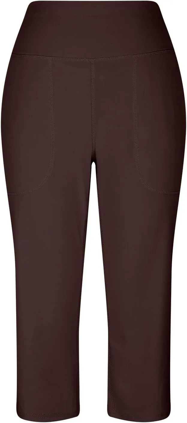 Cargo Pants Women, Casual Capri Pants Wide Leg High Waist with Pockets