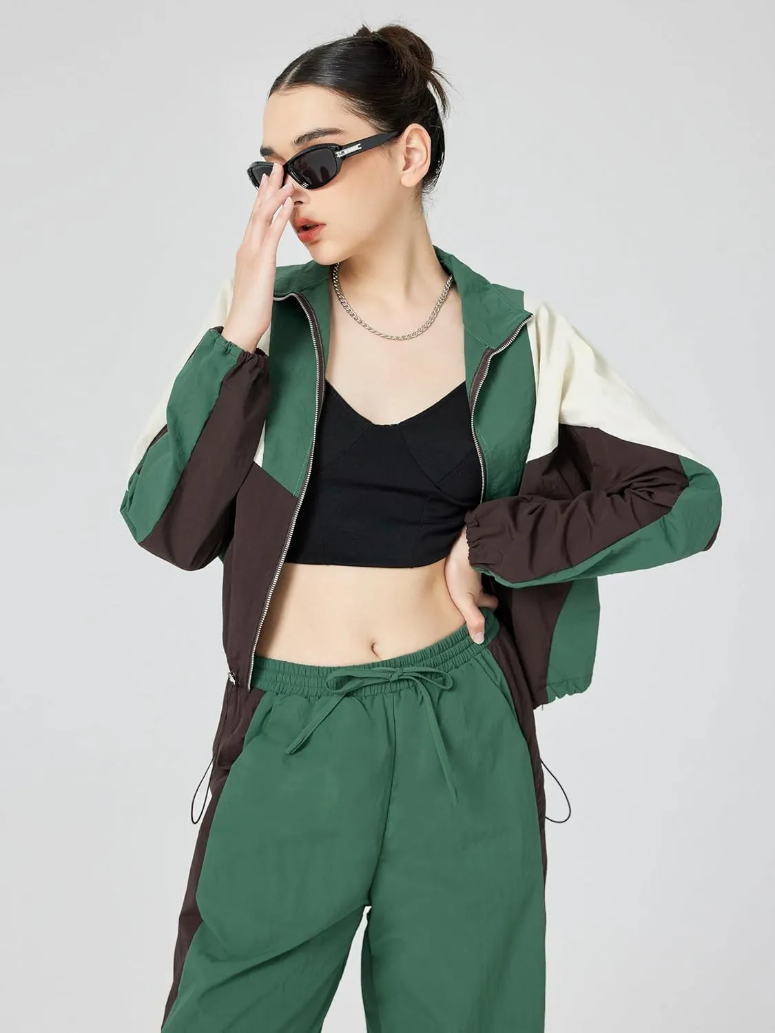 CIDER Women's Color Block Drawstring Jacket
