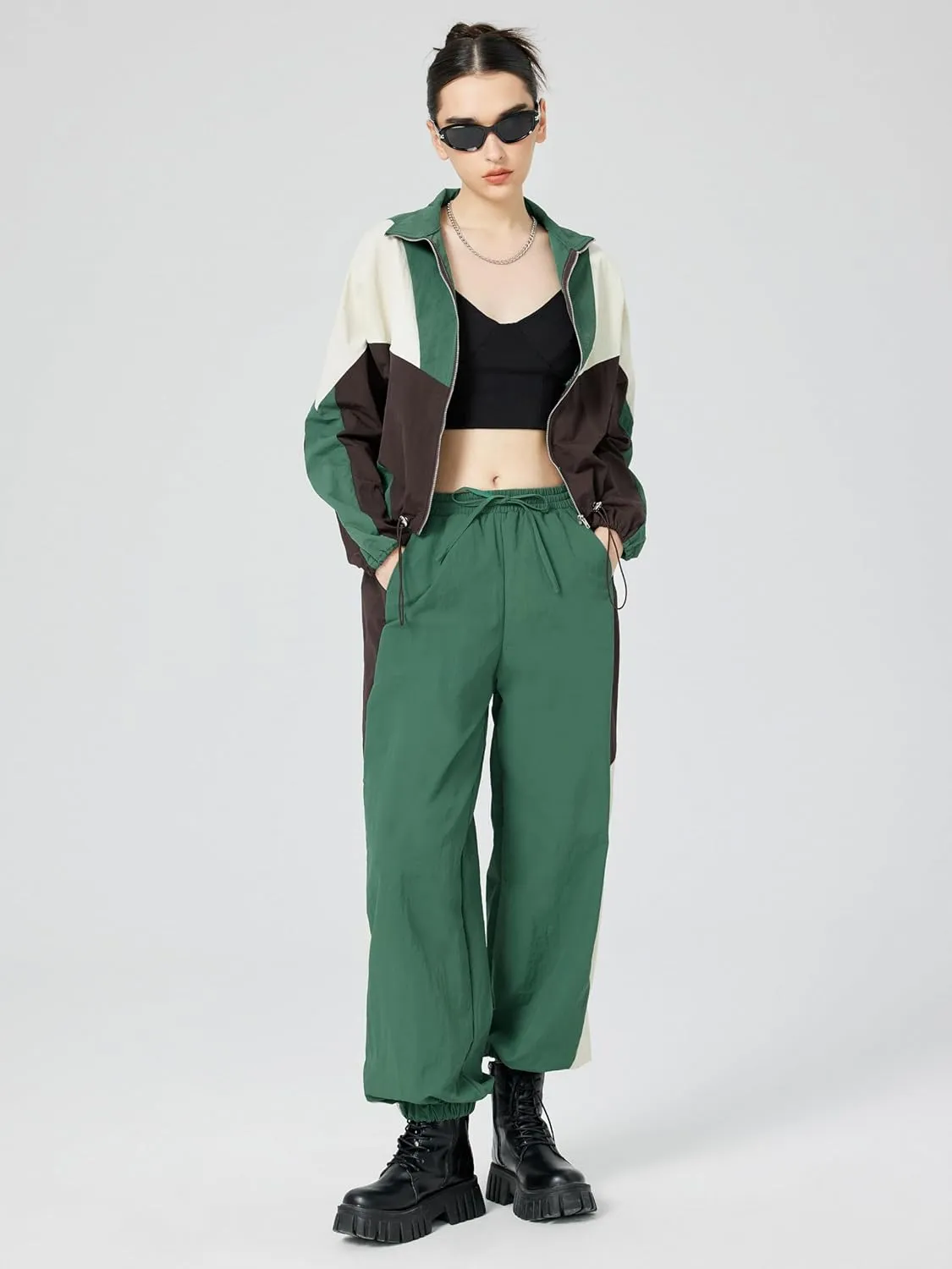 CIDER Women's Color Block Drawstring Jacket