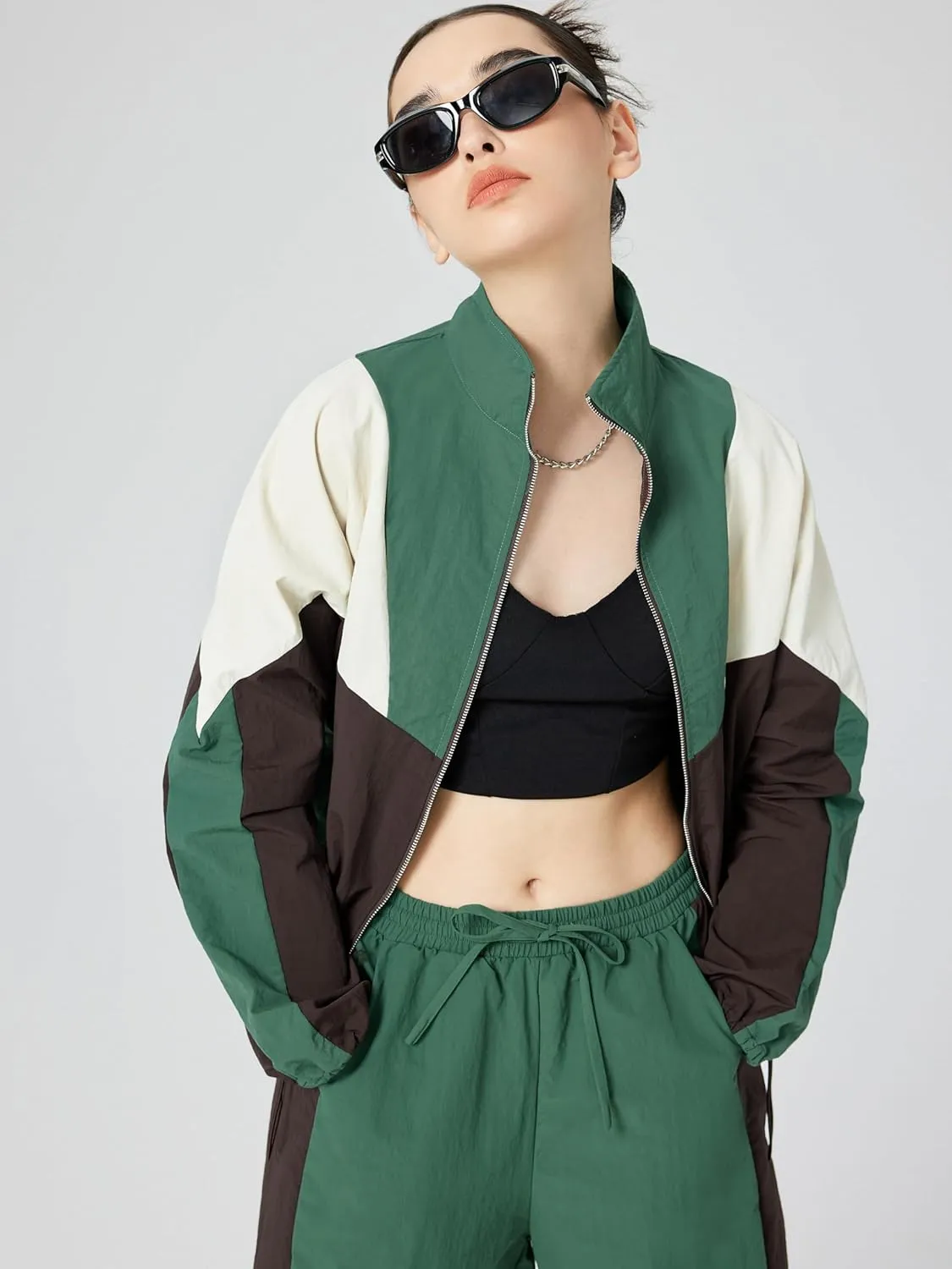 CIDER Women's Color Block Drawstring Jacket