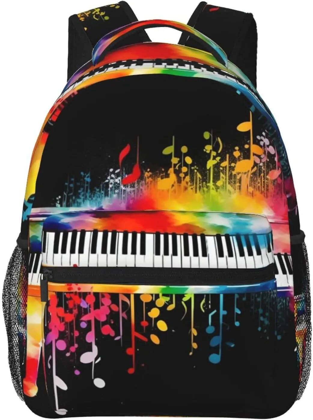 Colorful Piano Keyboard Music Note Backpack Lightweight Laptop Backpack Travel Rucksack for Men Women Canvas Daypack