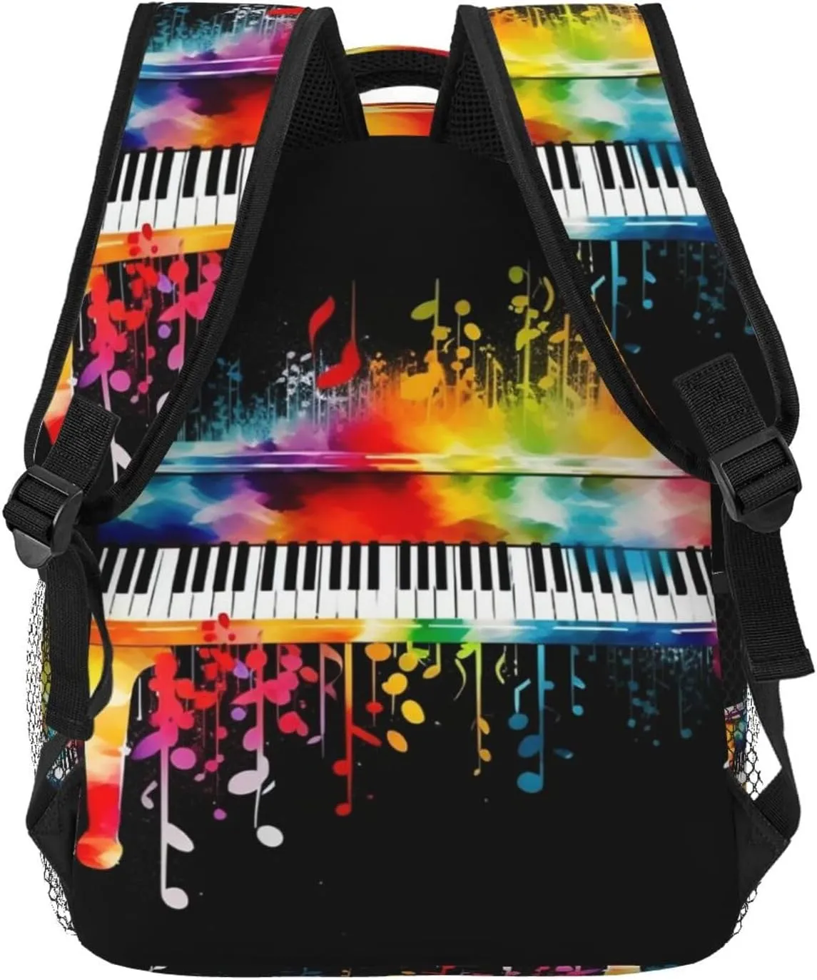Colorful Piano Keyboard Music Note Backpack Lightweight Laptop Backpack Travel Rucksack for Men Women Canvas Daypack