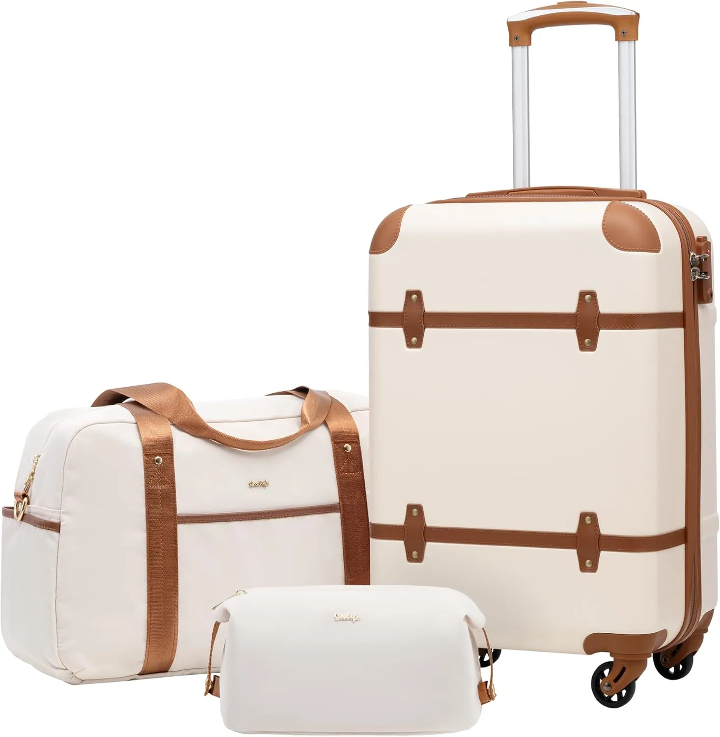 Coolife Luggage Set 3 Piece Suitcase Set Carry On Luggage PC Hardside Luggage TSA Lock Spinner Wheels Telescopic Handle