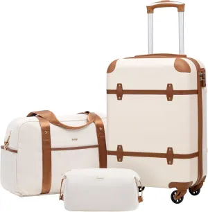 Coolife Luggage Set 3 Piece Suitcase Set Carry On Luggage PC Hardside Luggage TSA Lock Spinner Wheels Telescopic Handle