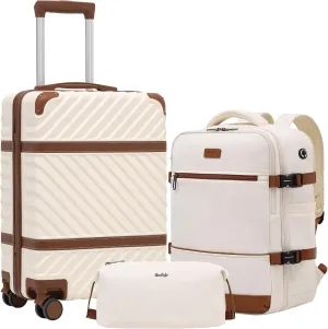 Coolife Luggage Set Suitcase Carry On Luggage PC Hardshell Luggage TSA Lock Spinner Wheels Telescopic Handle
