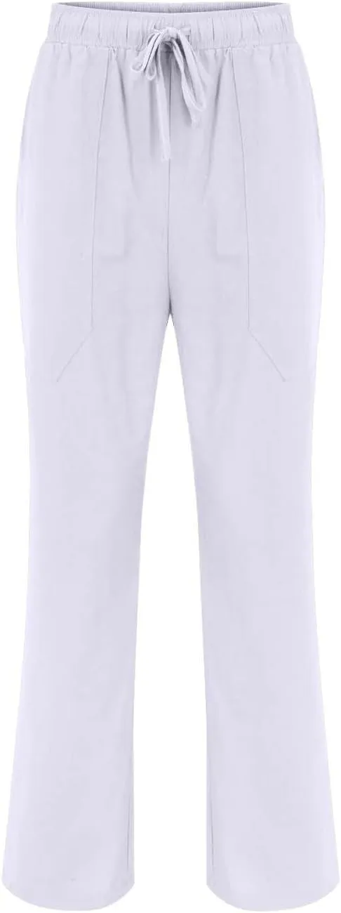 CRNTCEM Men's Straight Leg Linen Pants Breathable Outdoor Travel Beach Yoga Pants Going Out Casual Athletic Workout Sweatpant