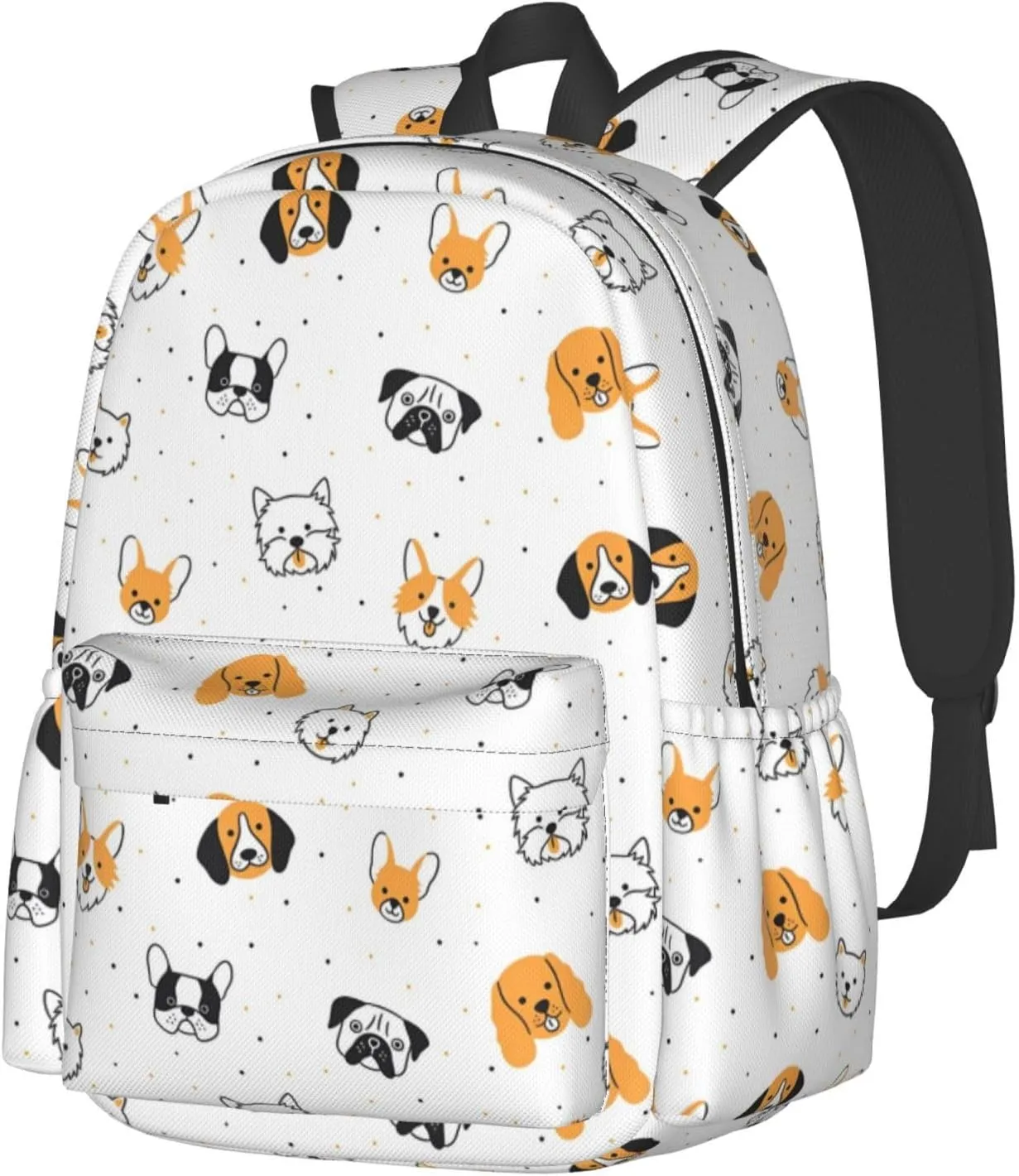 Cute Cartoon Dog Large Capacity Backpack Casual Double Shoulder Bag Laptop Backpack Travel Daypack For Women Men