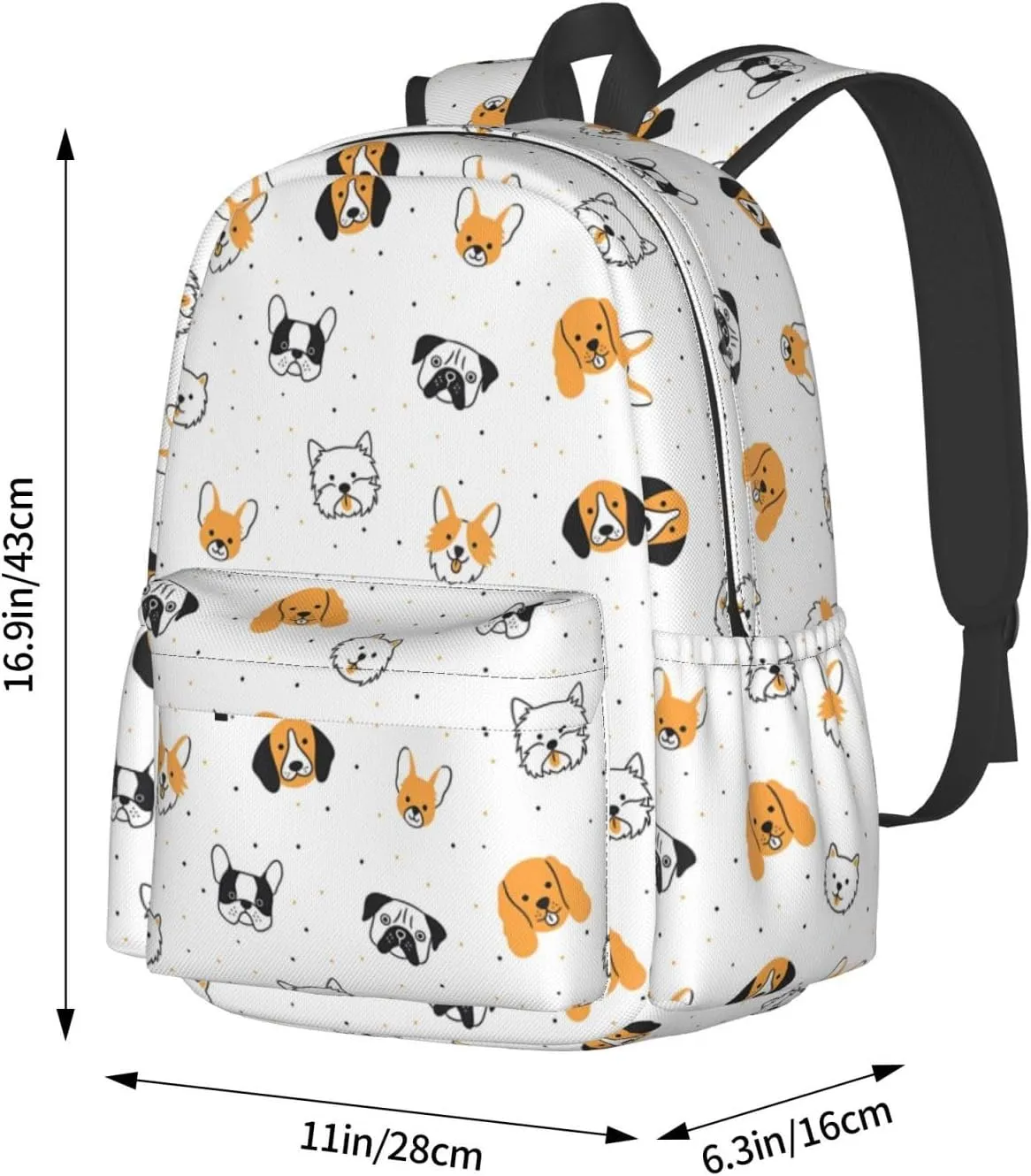 Cute Cartoon Dog Large Capacity Backpack Casual Double Shoulder Bag Laptop Backpack Travel Daypack For Women Men