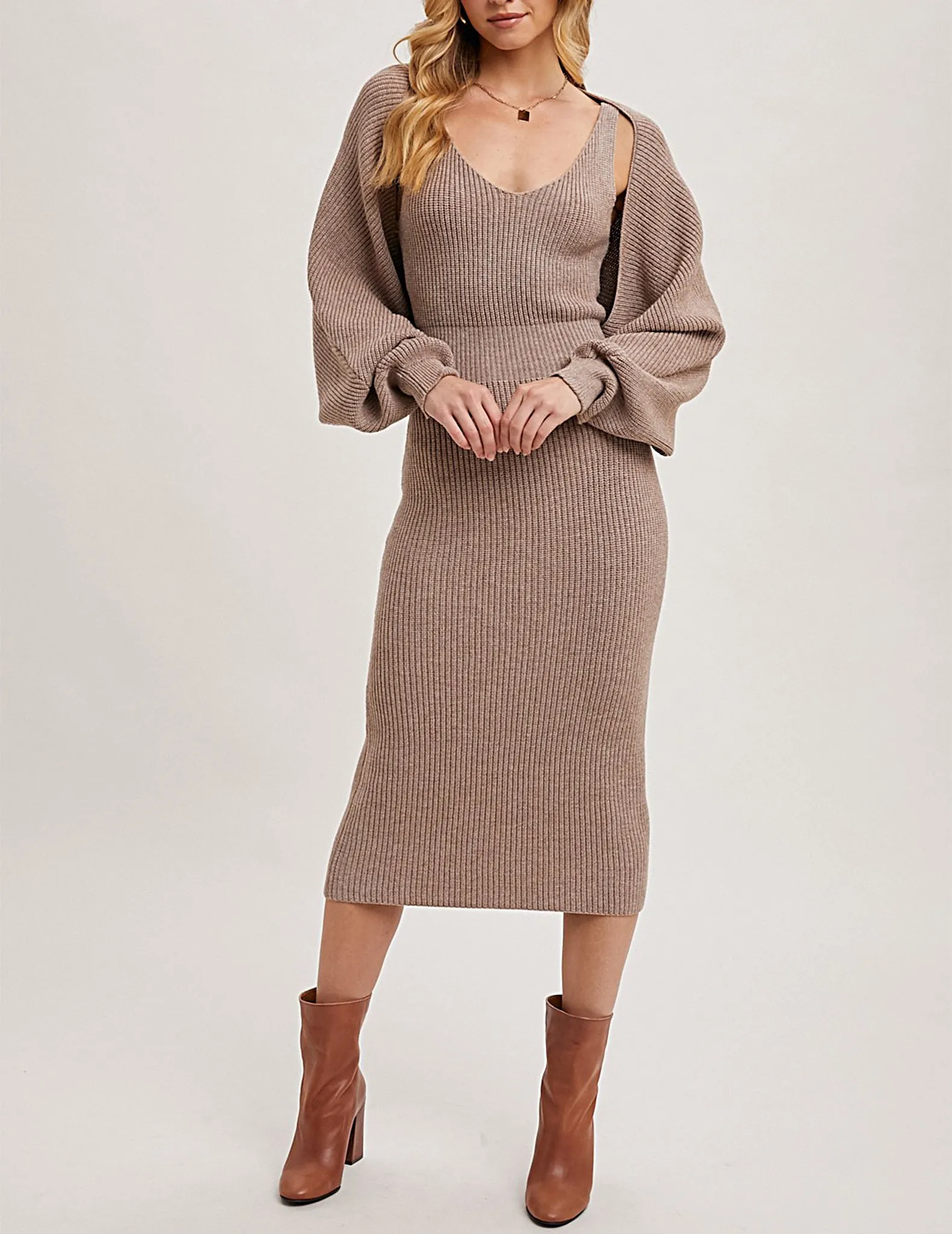Dana Knit Dress   Shrug Set