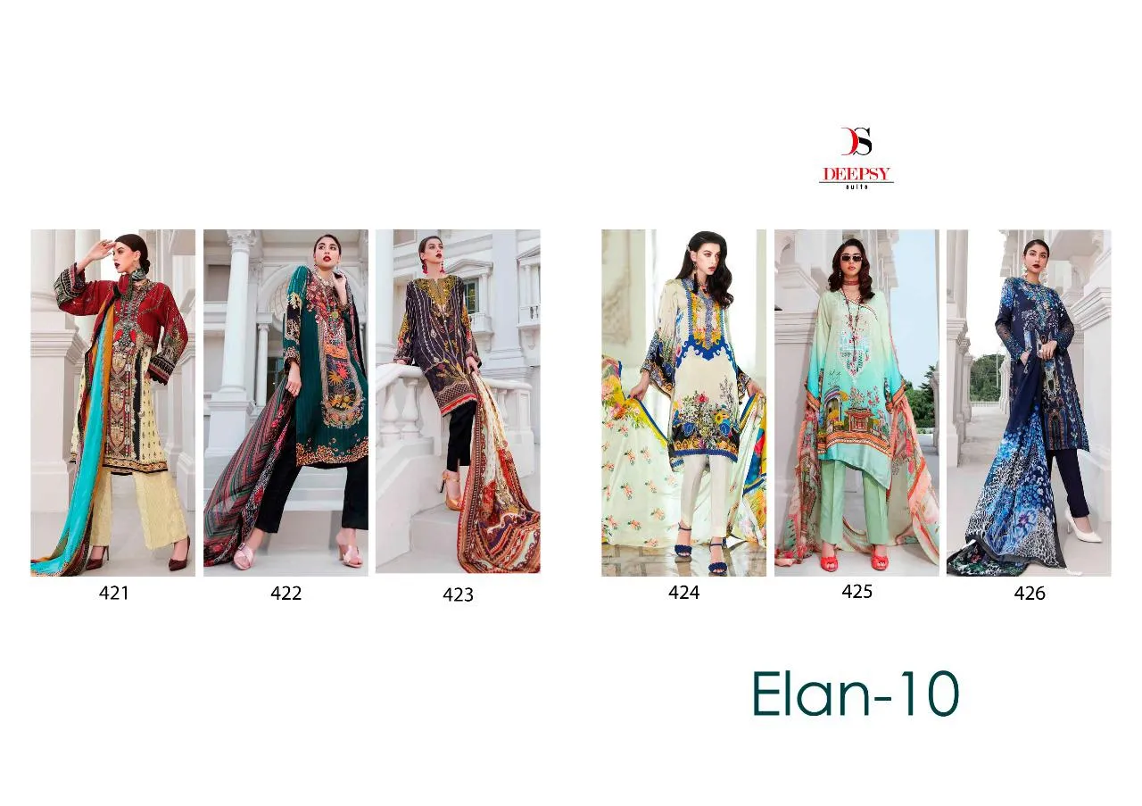 Deepsy Suits Elan Vol 10 Satin Silk Pakistani Wear Suits