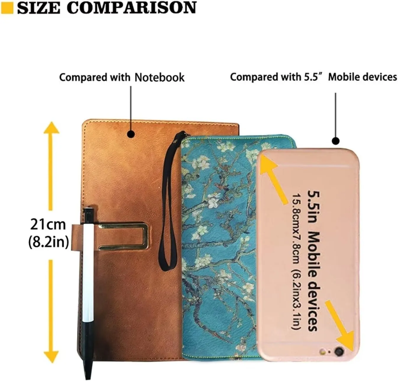 DISNIMO Almond Blossom Tree Oil Painting Wallet PU Leather Purse Large Capacity Wristlet Zipper Clutch Credit Card Holder Organizer Phone Bag Gift for Women Teens Girls