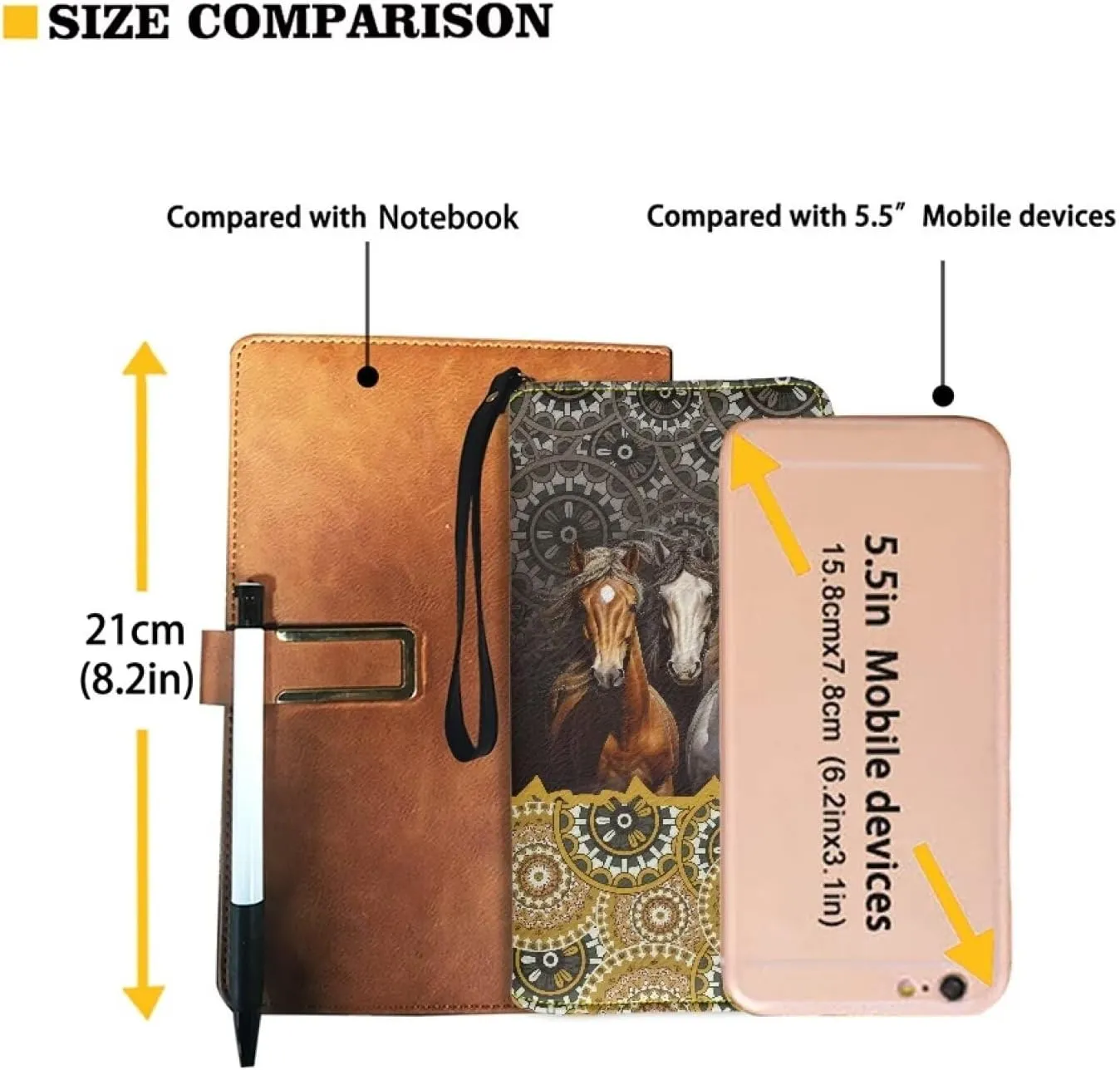 DISNIMO Boho Horse Wallet PU Leather Purse Large Capacity Wristlet Zipper Clutch Credit Card Holder Organizer Phone Bag Gift for Women Teens Girls