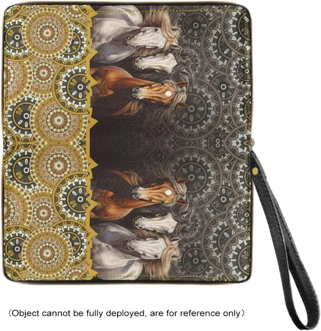 DISNIMO Boho Horse Wallet PU Leather Purse Large Capacity Wristlet Zipper Clutch Credit Card Holder Organizer Phone Bag Gift for Women Teens Girls