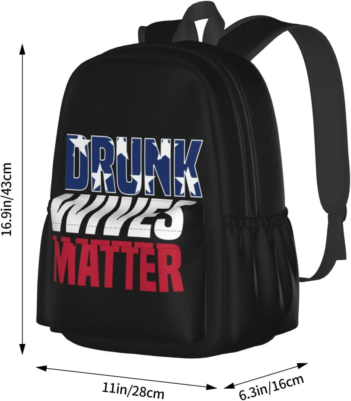 Drunk Wives Matter Backpack Casual Laptop Backpack Large Capacity Double Shoulder Bag Travel Daypack For Women Men