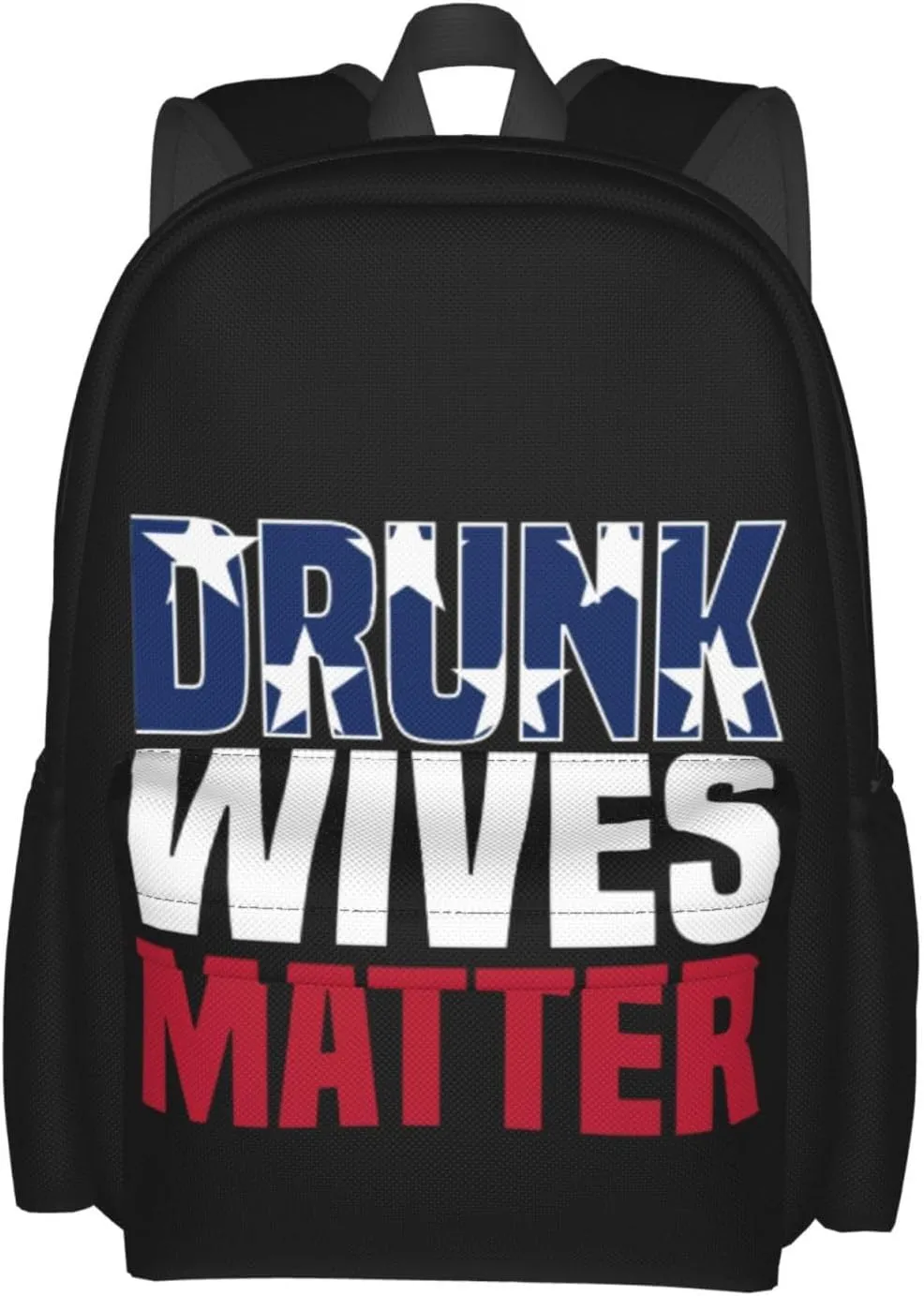Drunk Wives Matter Backpack Casual Laptop Backpack Large Capacity Double Shoulder Bag Travel Daypack For Women Men