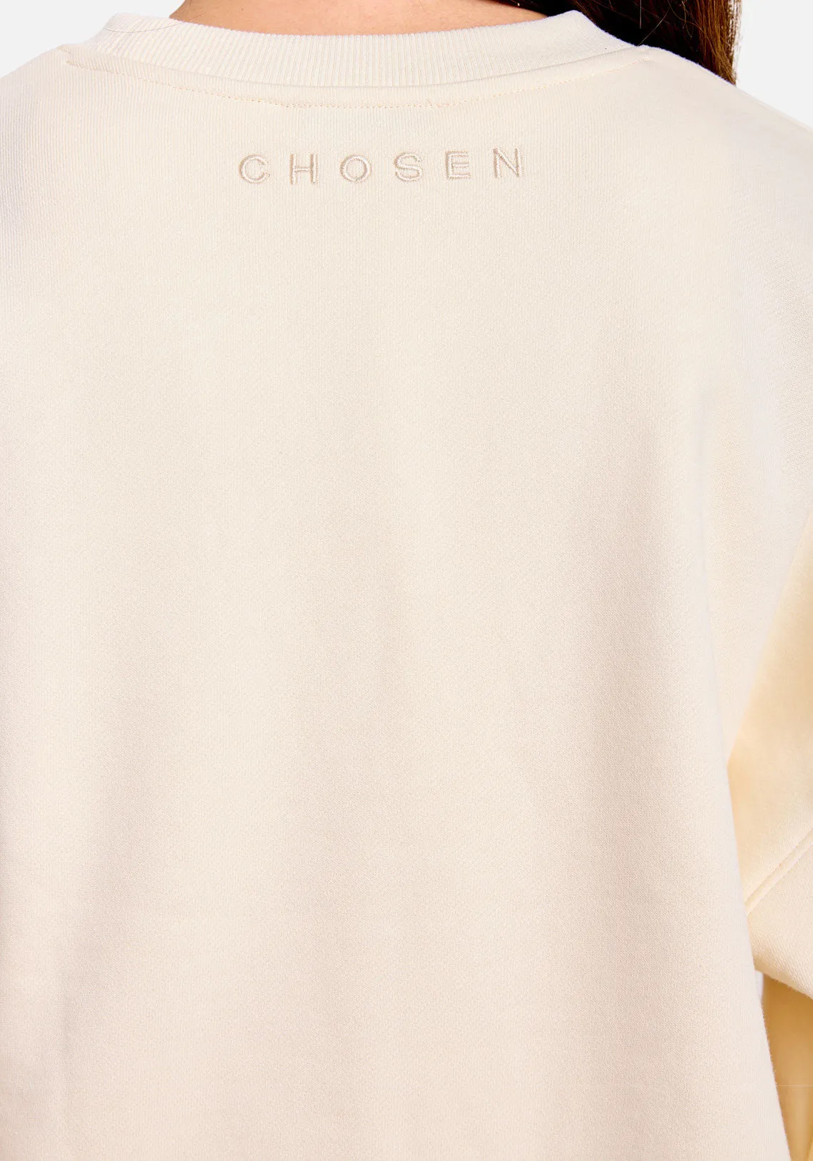 EMBROIDERED CREW SWEATSHIRT IVORY