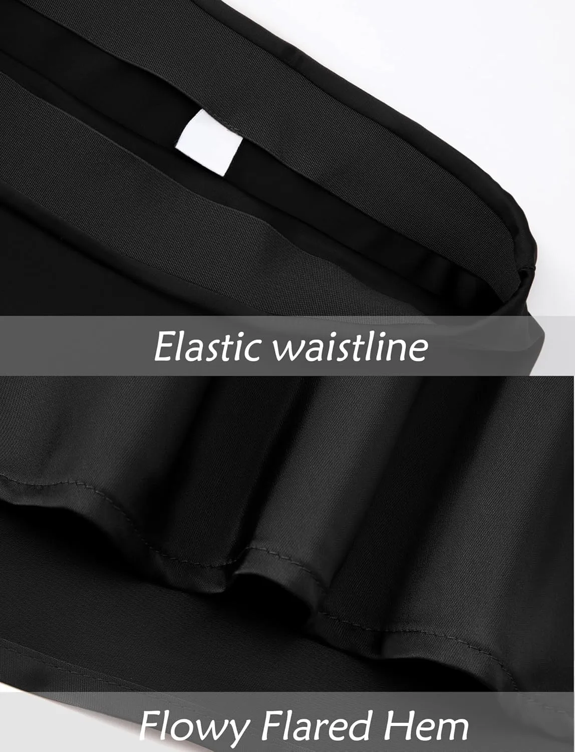 FEOYA Silk Skirts for Women Satin A Line Midi Skirt Elastic Waistband Flared Flowy Mermaid Hem Wedding Elegant Solid Skirt