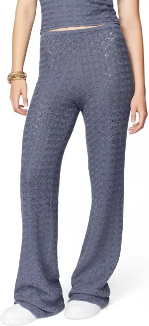 florence by mills Women's Le Pointelle Sweater Lace Wide Leg Pant