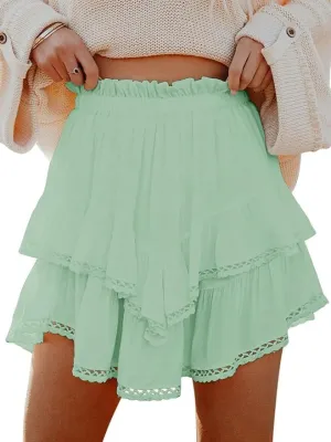 Flowy Tiered Mini Skirts for Women Trendy 2025 Summer Ruffle Y2k Skirt Casual Boho Skorts Golf Tennis Skirts