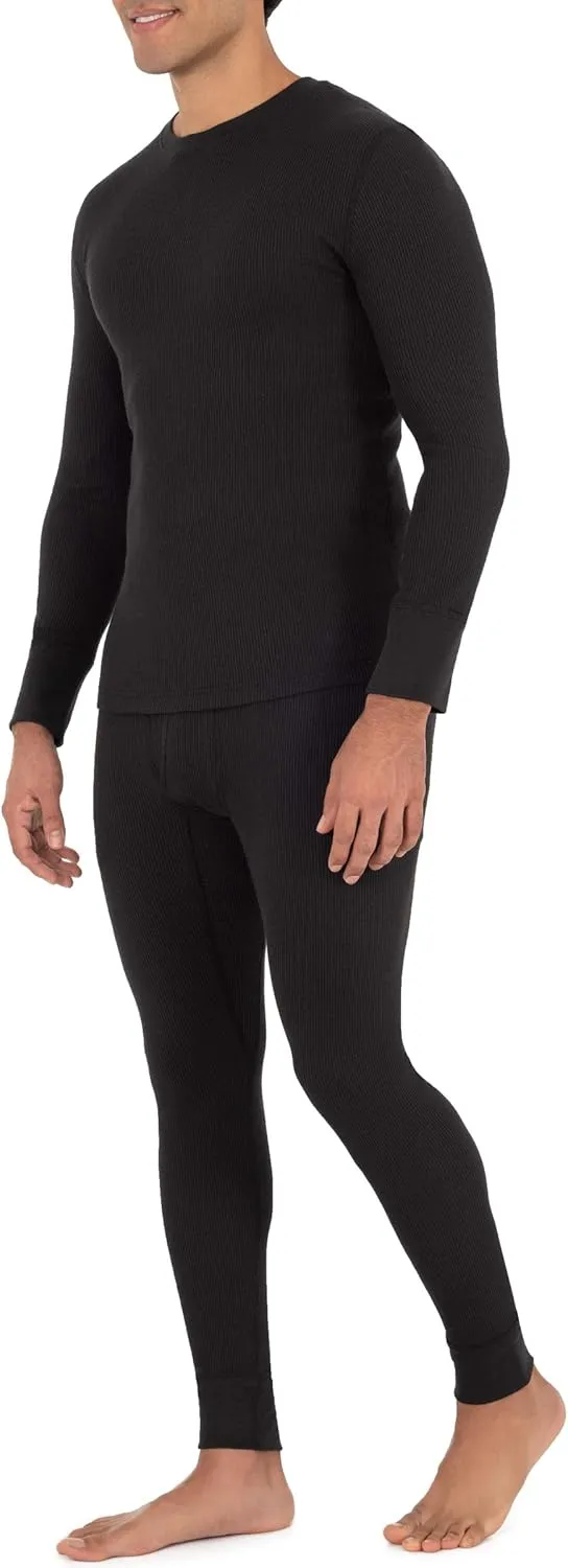 Fruit of the Loom Men's Recycled Waffle Thermal Underwear Crew Top (1 and 2 Packs)