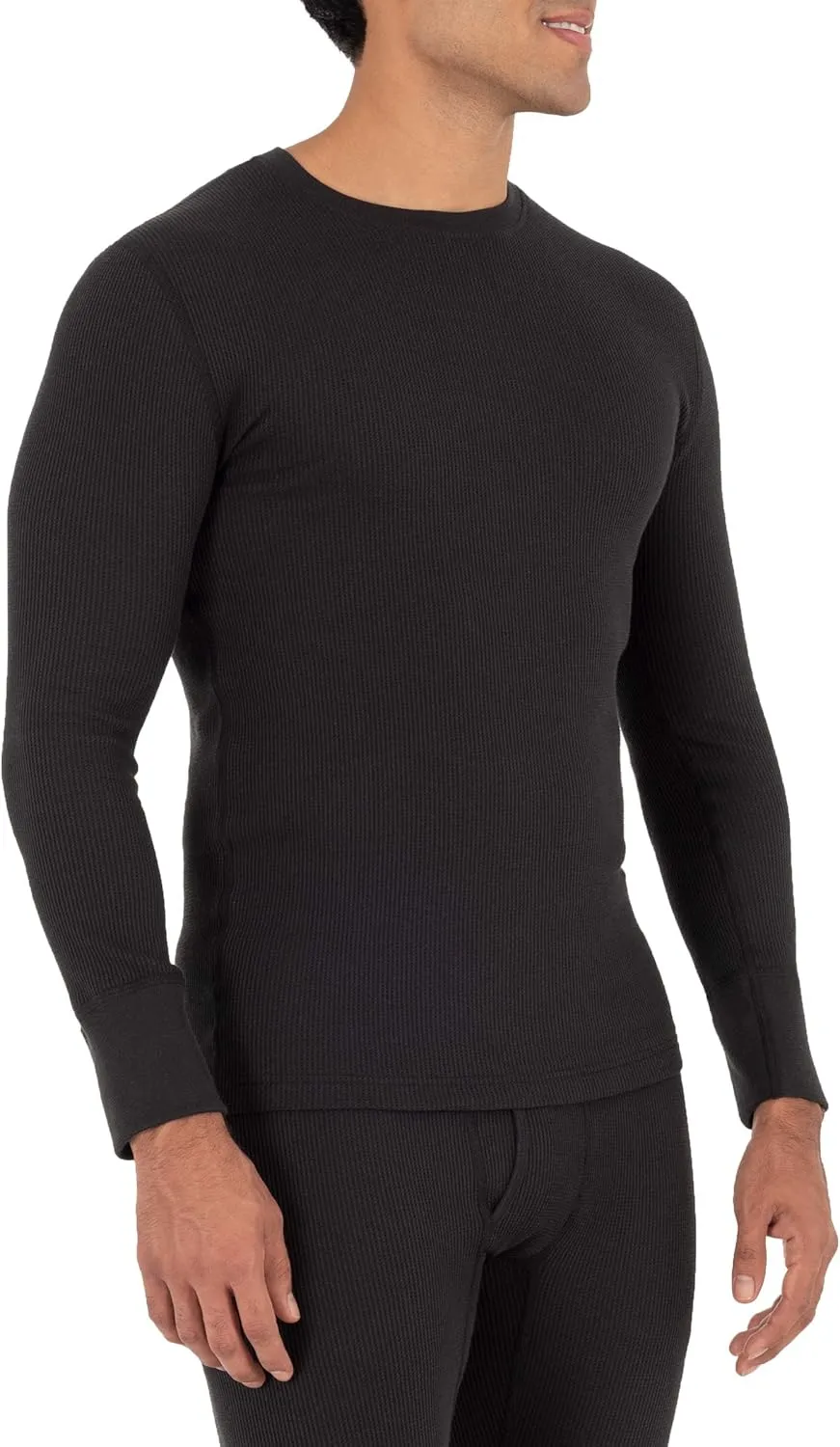 Fruit of the Loom Men's Recycled Waffle Thermal Underwear Crew Top (1 and 2 Packs)