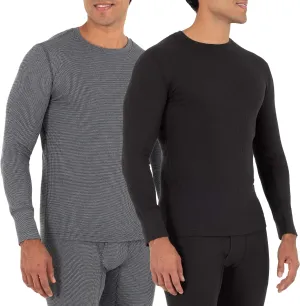 Fruit of the Loom Men's Recycled Waffle Thermal Underwear Crew Top (1 and 2 Packs)