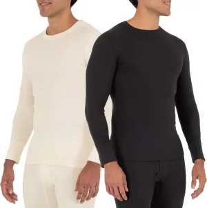 Fruit of the Loom Men's Recycled Waffle Thermal Underwear Crew Top (1 and 2 Packs)