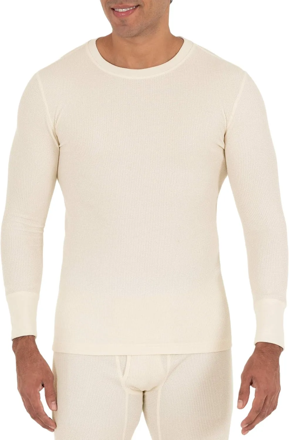 Fruit of the Loom Men's Recycled Waffle Thermal Underwear Crew Top (1 and 2 Packs)