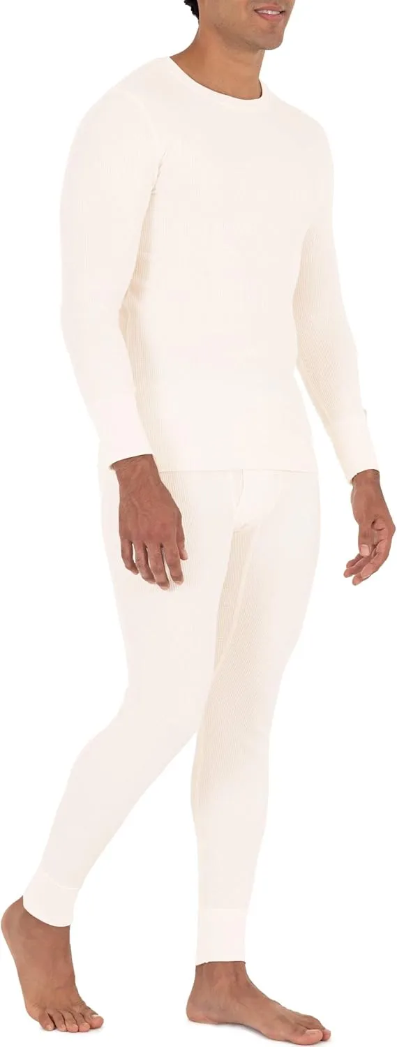 Fruit of the Loom Men's Recycled Waffle Thermal Underwear Crew Top (1 and 2 Packs)