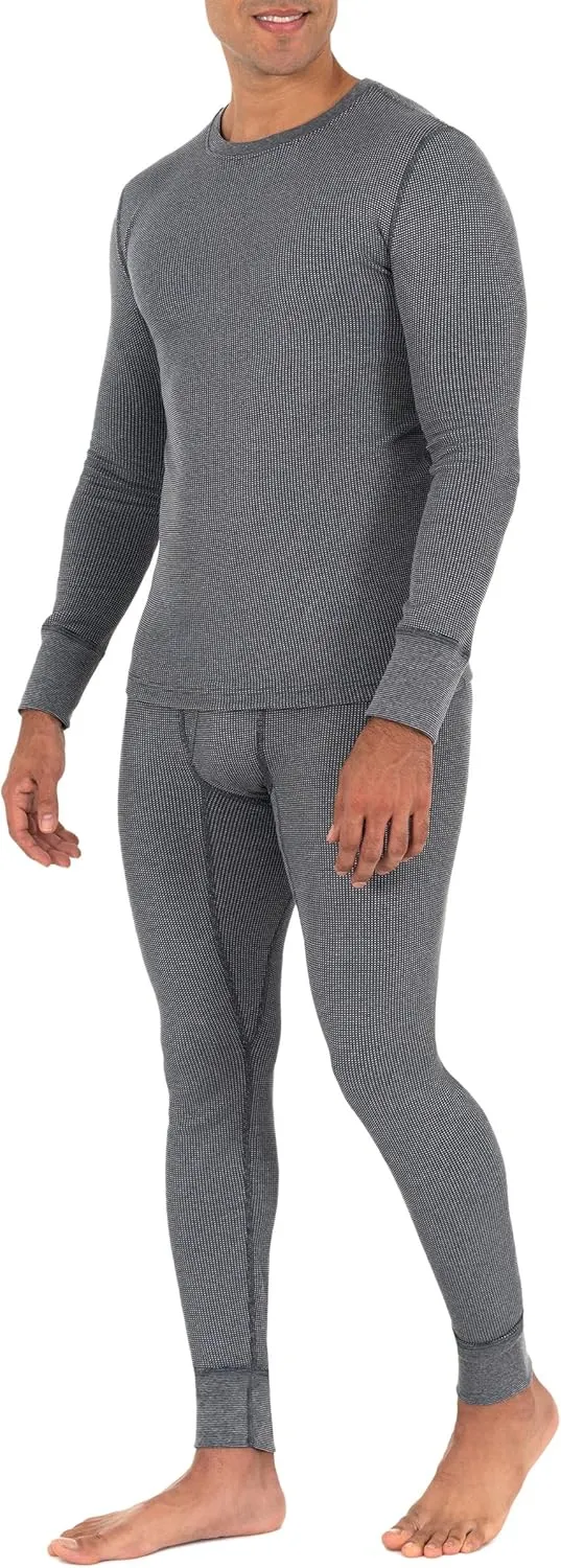 Fruit of the Loom Men's Recycled Waffle Thermal Underwear Crew Top (1 and 2 Packs)