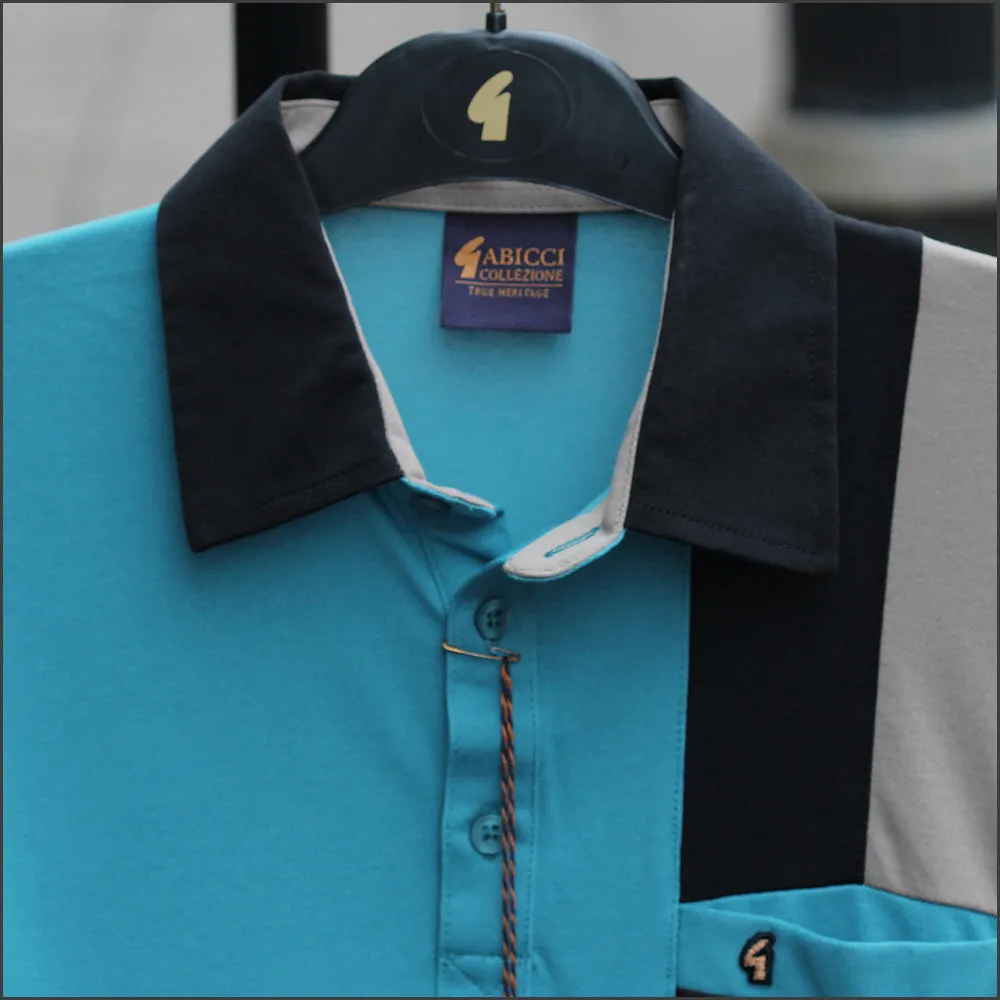 Gabicci X07 Teal Pattern Polo=