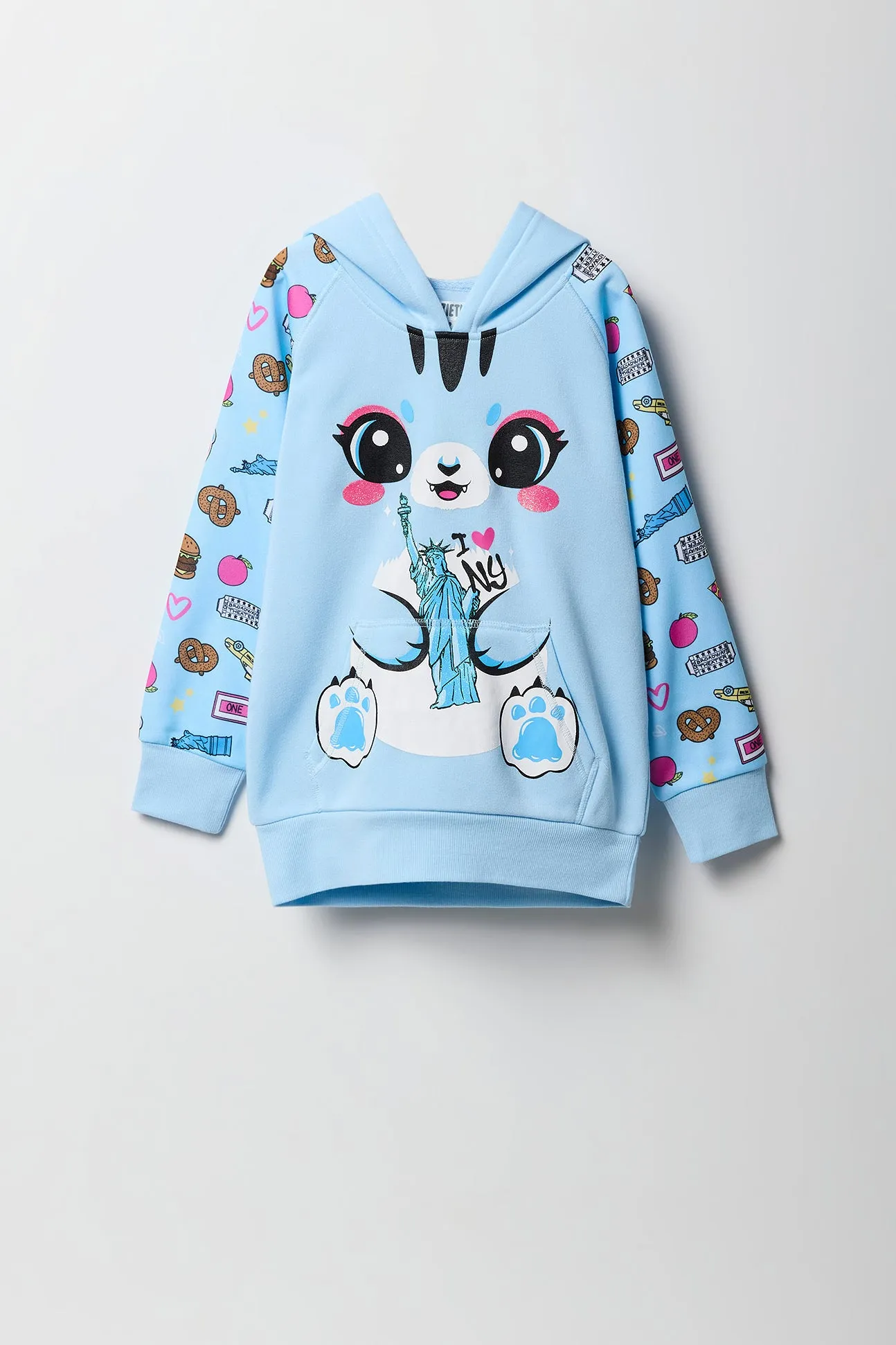 Girls New York Cat Character Hoodie