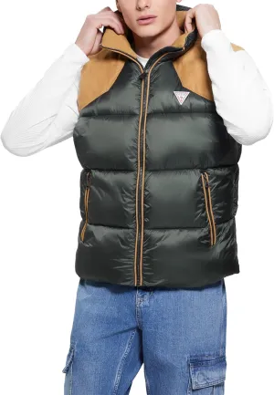 GUESS Men's Yann Fabric Block Puffer Vest