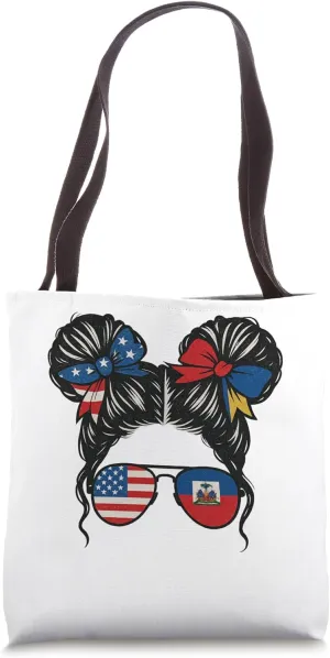 Haitian Queen Haiti America Black Women Girls Haitian Flag Tote Bag