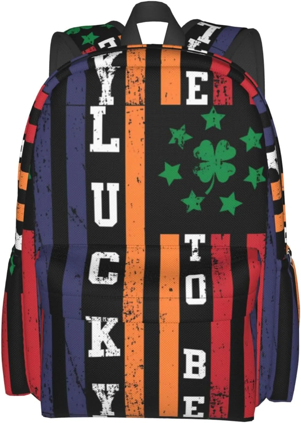 Half Irish Half Italian American Flag Lucky To Be Backpack Casual Laptop Backpack Large Capacity Double Shoulder Bag Travel Daypack For Women Men