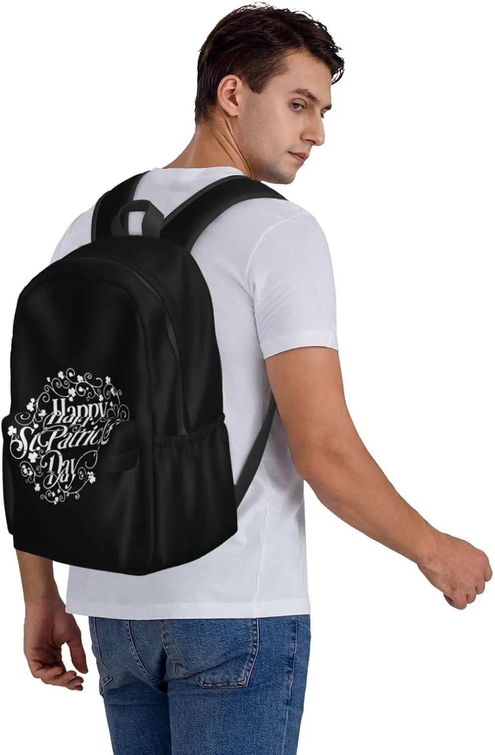 Happy Saint Patrick's Day Backpack Casual Laptop Backpack Large Capacity Double Shoulder Bag Travel Daypack For Women Men