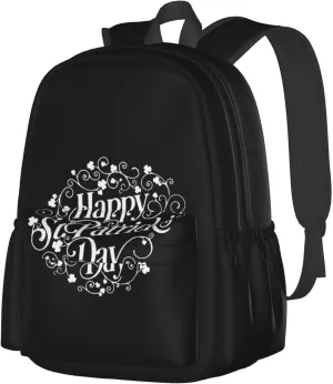 Happy Saint Patrick's Day Backpack Casual Laptop Backpack Large Capacity Double Shoulder Bag Travel Daypack For Women Men