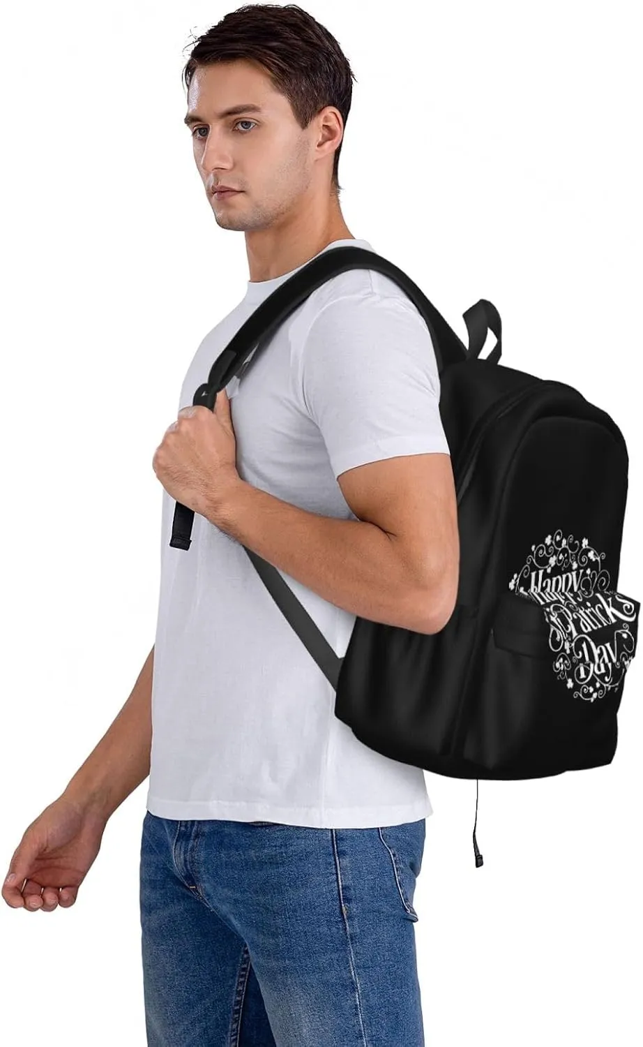 Happy Saint Patrick's Day Backpack Casual Laptop Backpack Large Capacity Double Shoulder Bag Travel Daypack For Women Men