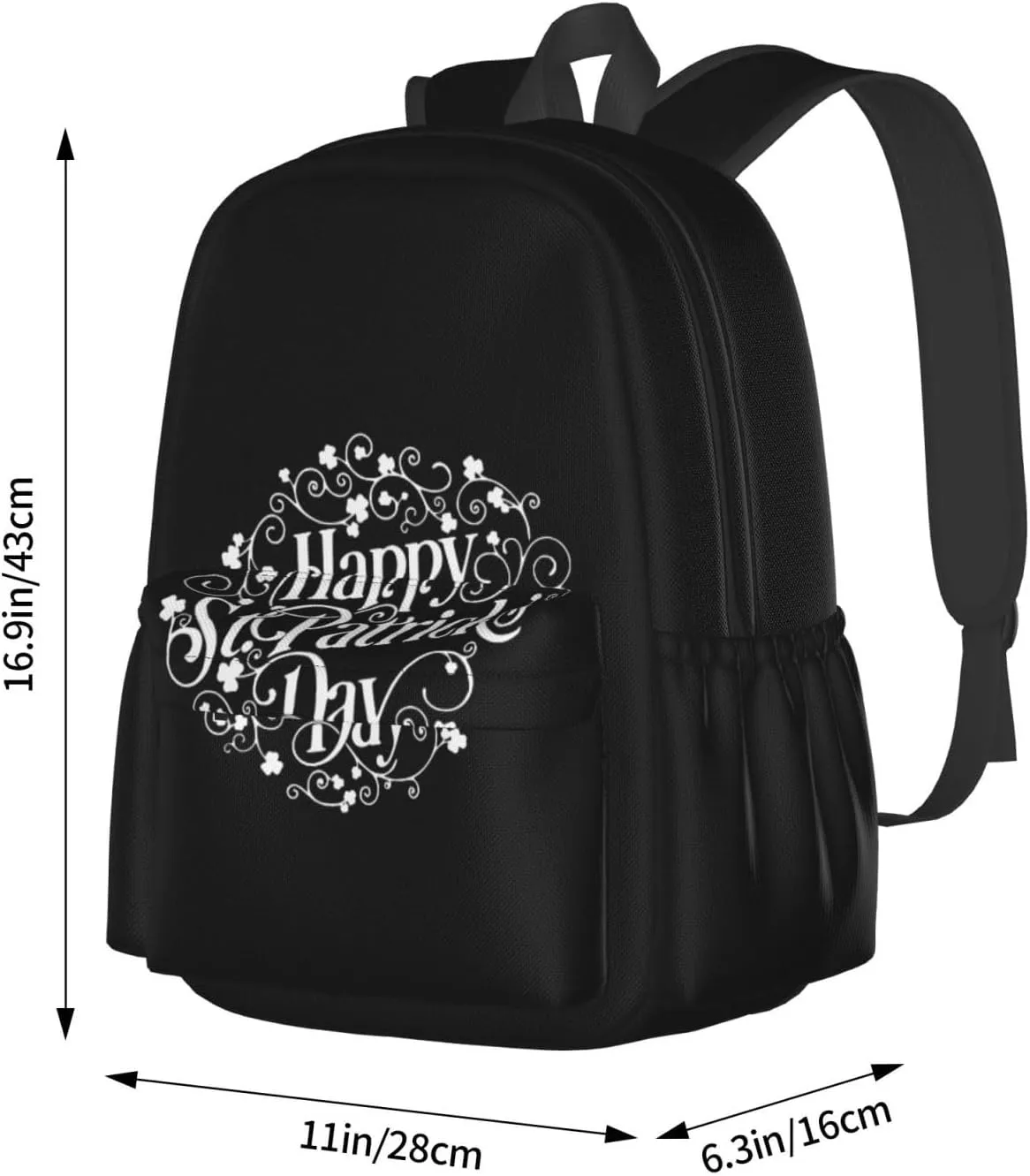 Happy Saint Patrick's Day Backpack Casual Laptop Backpack Large Capacity Double Shoulder Bag Travel Daypack For Women Men