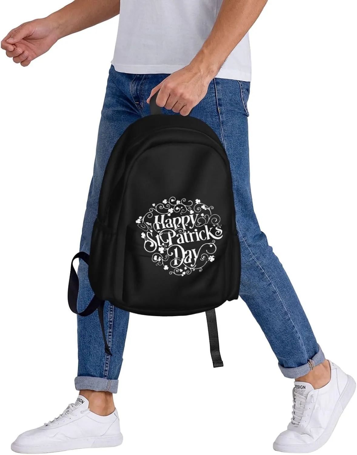 Happy Saint Patrick's Day Backpack Casual Laptop Backpack Large Capacity Double Shoulder Bag Travel Daypack For Women Men