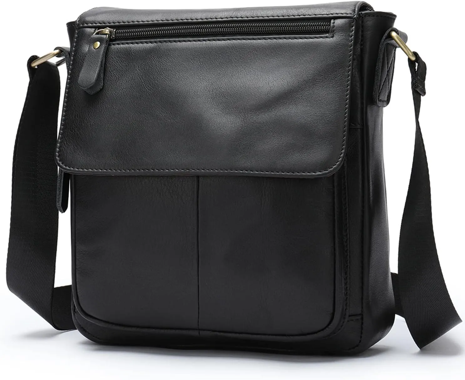 Hebetag Leather Shoulder Messenger Bag for Men Travel Business Crossbody Pack Wallet Phone Pouch Purse Pocket Daypack