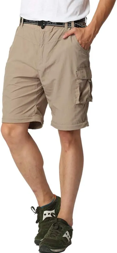 JOMLUN Mens Hiking Pants Zip Off Cargo Pants Lightweight Quick Dry Convertible Outdoor Shorts