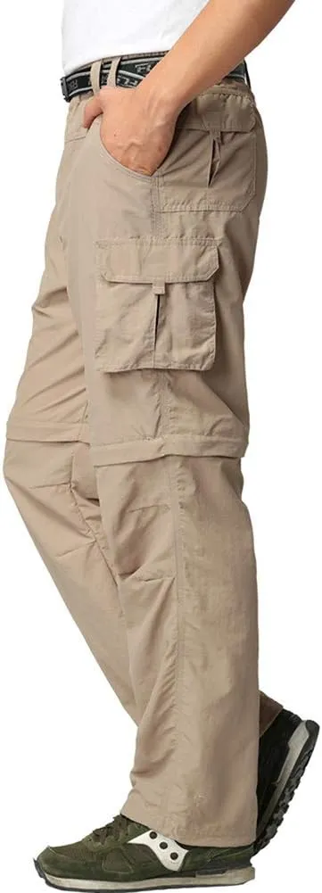 JOMLUN Mens Hiking Pants Zip Off Cargo Pants Lightweight Quick Dry Convertible Outdoor Shorts