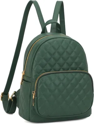 KL928 Quilted Mini Backpack for Women, PU Leather Backpack Purse Designer Satchel Bag, Small Casual Daypack for Ladies