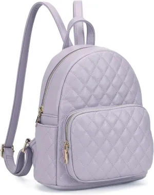 KL928 Quilted Mini Backpack for Women, PU Leather Backpack Purse Designer Satchel Bag, Small Casual Daypack for Ladies