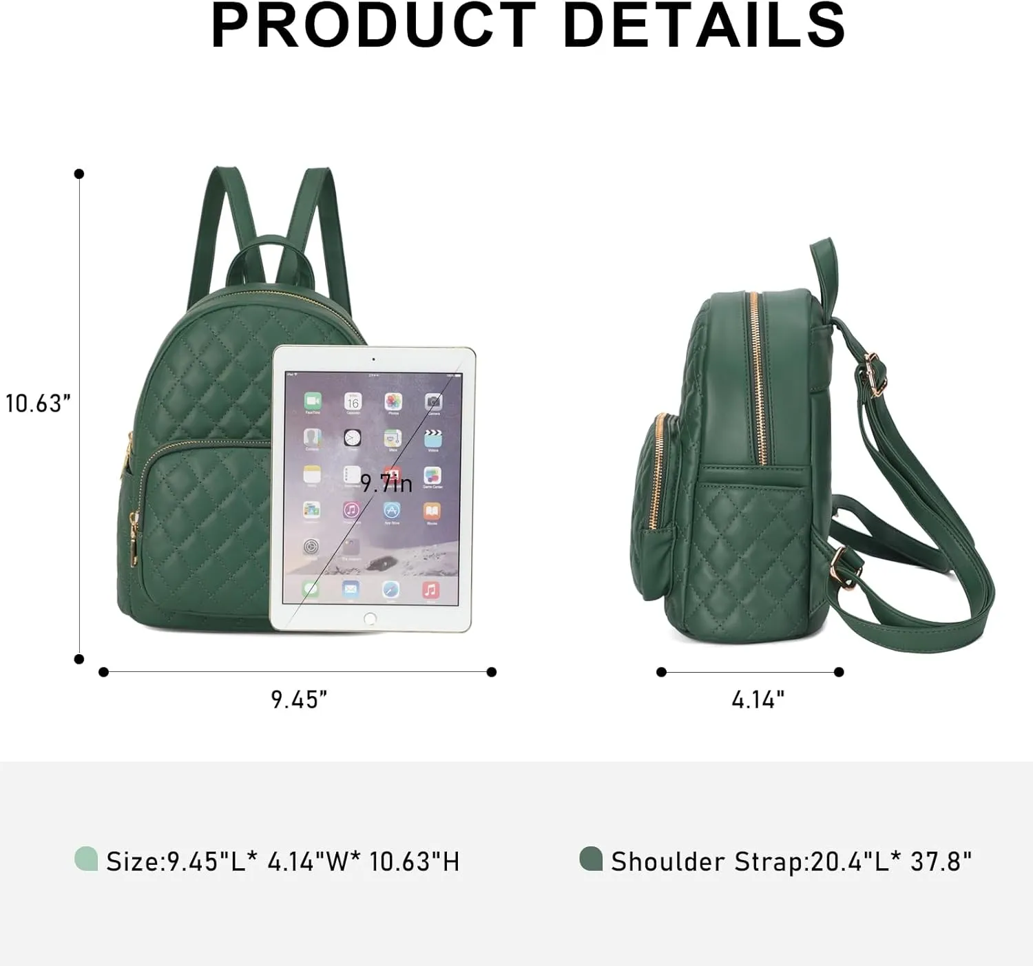 KL928 Quilted Mini Backpack for Women, PU Leather Backpack Purse Designer Satchel Bag, Small Casual Daypack for Ladies