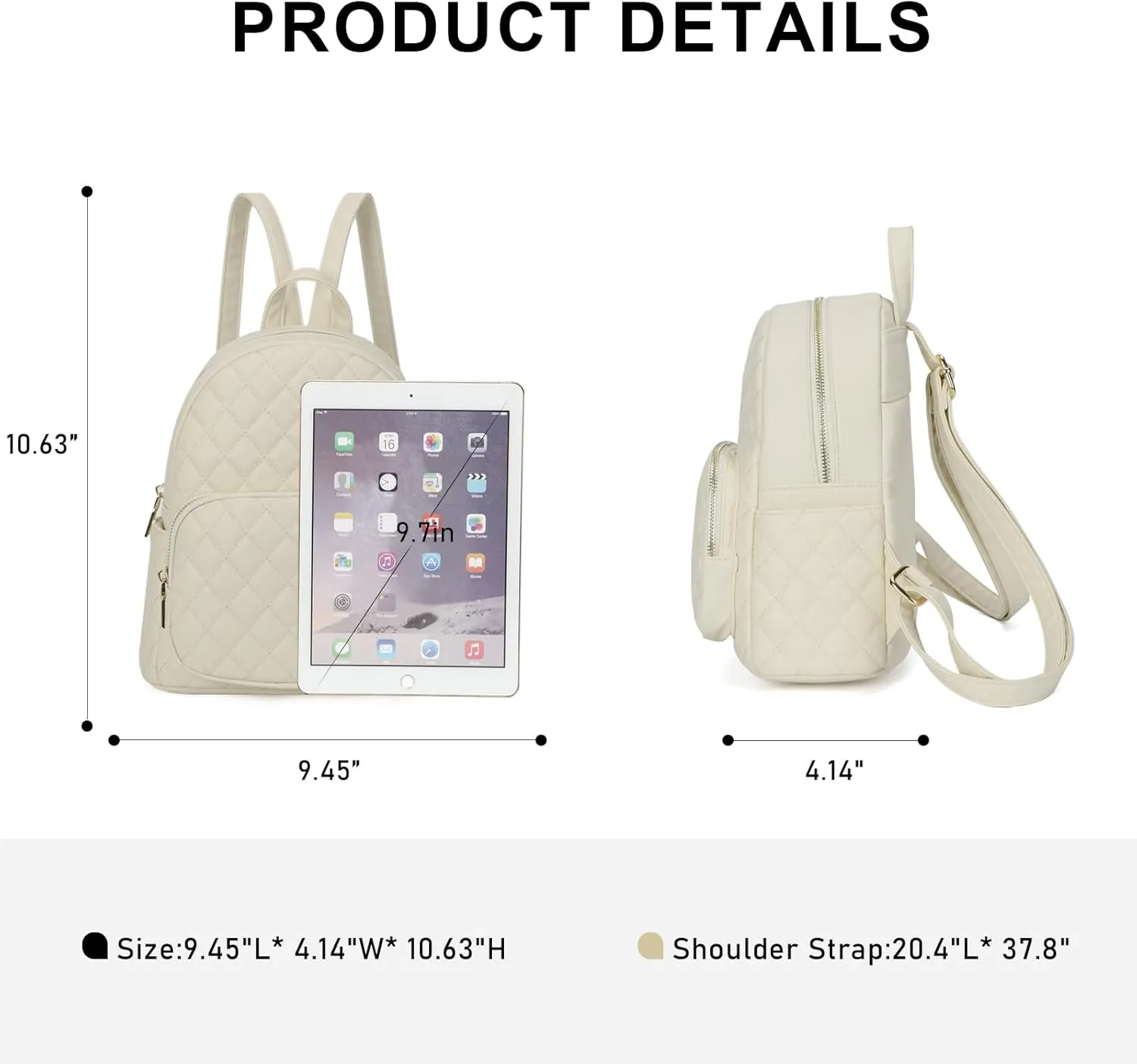 KL928 Quilted Mini Backpack for Women, PU Leather Backpack Purse Designer Satchel Bag, Small Casual Daypack for Ladies