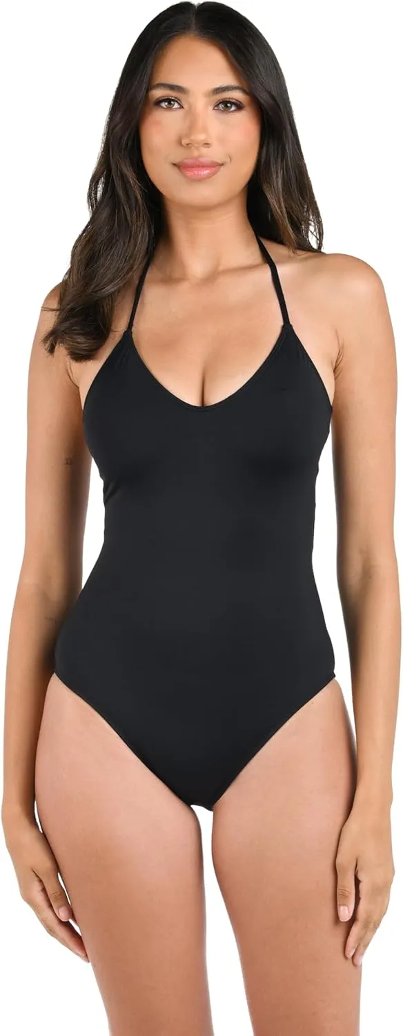 La Blanca Women's One Piece Swimsuit Scoop Front Tummy Control Island Goddess Bathing Suit