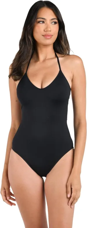 La Blanca Women's One Piece Swimsuit Scoop Front Tummy Control Island Goddess Bathing Suit